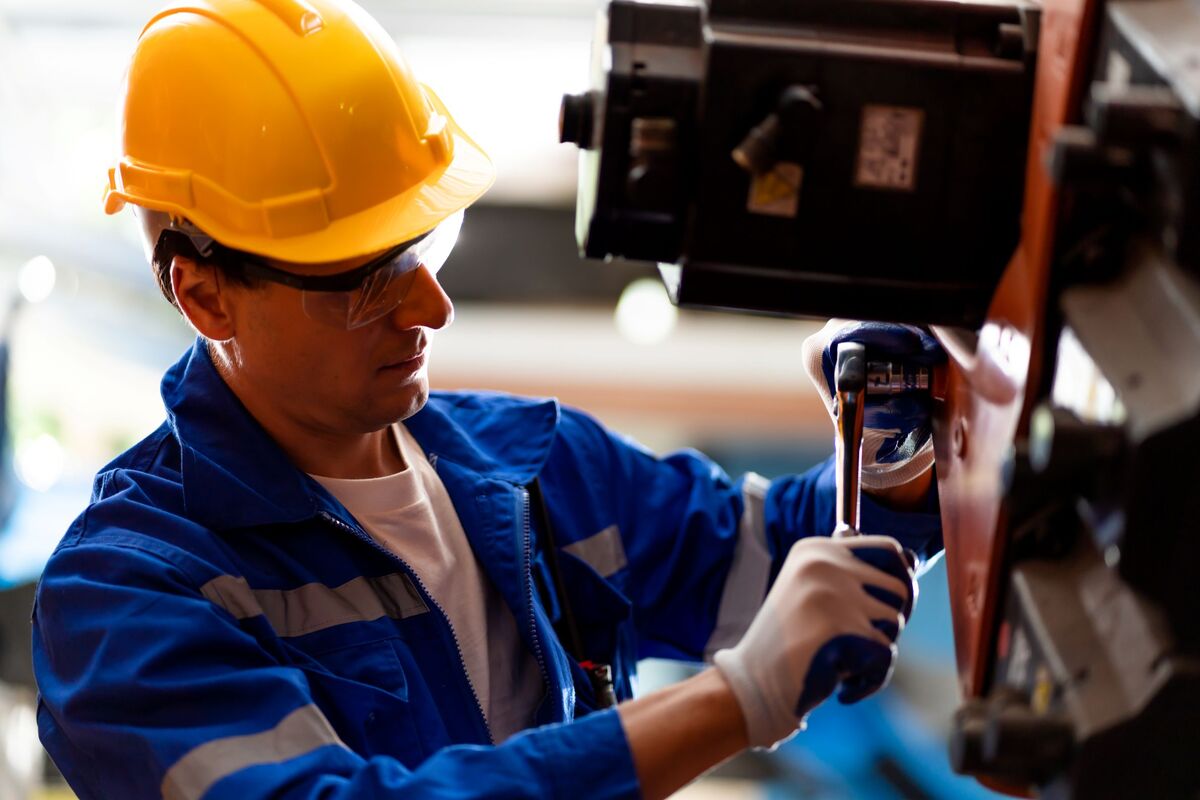 Man working on machinery