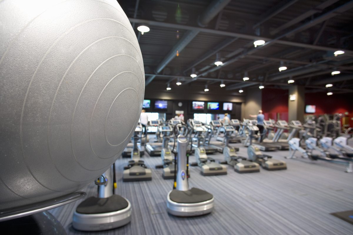 fitness equipment in a fitness center